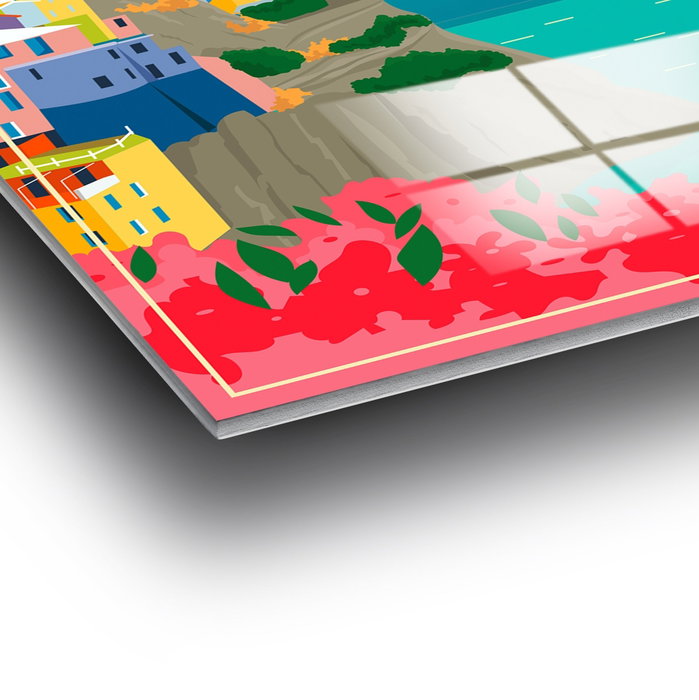 Wallity Cuadro Decorativo de Vidrio Templado Multicolor 30 x 45 cm